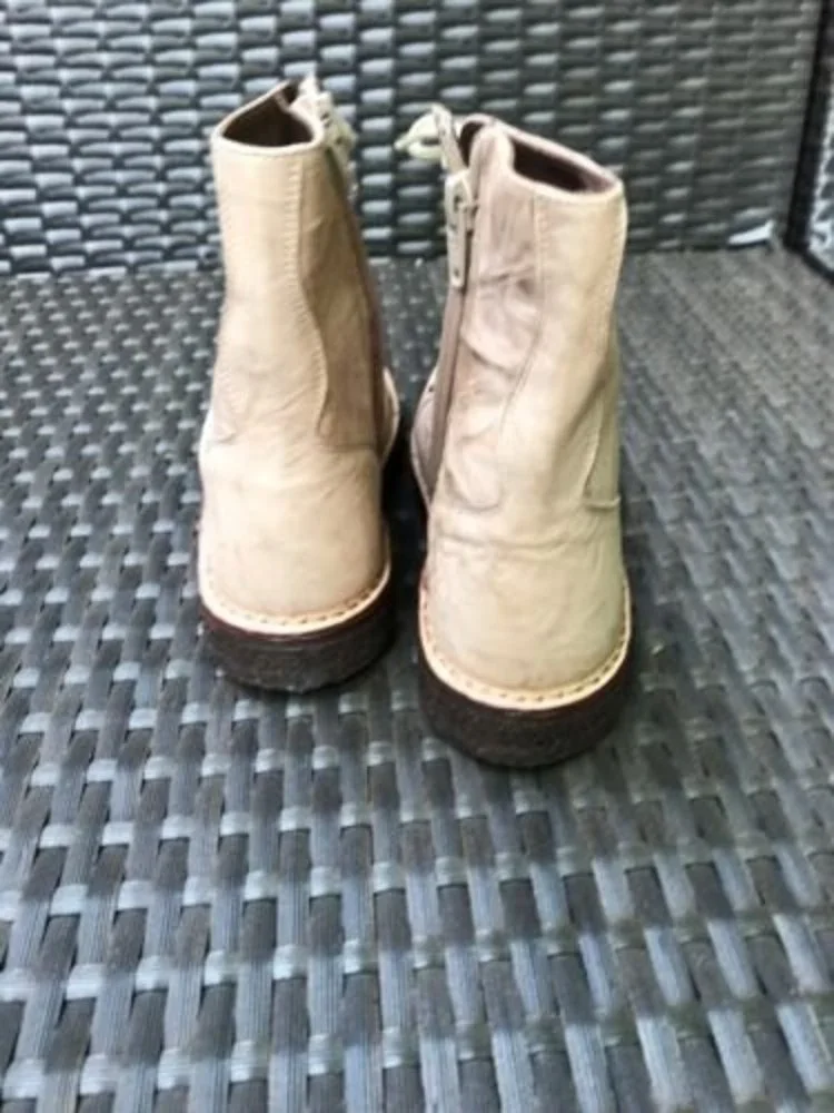 New Pepe Big Girls Boots Sand Studded Prairie Shoes Eu 34 Us 3 Leather